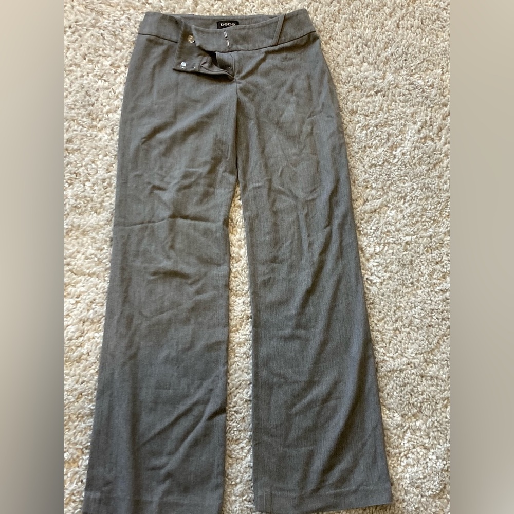 Bebe straight leg grey slacks.
